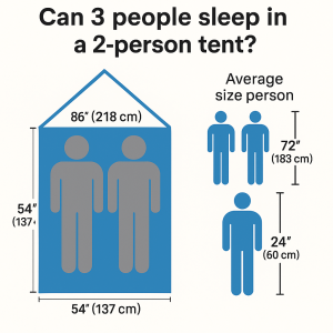 Can 3 People Sleep in a 2 Person Tent?