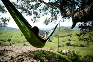sleeping on hammock